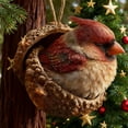 thumbnail image 1 of romoty 3D Resin Cardinal Bird Christmas Tree Ornament, Red Cardinal in Acorn Nut Shell Hanging Pendant for Holiday Wreath & Car Decor, 1 of 7