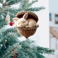 thumbnail image 1 of romoty 3D Resin Sleeping Bunny Christmas Tree Ornament, Woodland White Rabbit in Acorn Nut Shell Hanging Figurine for Holiday Home Decor, 1 of 6