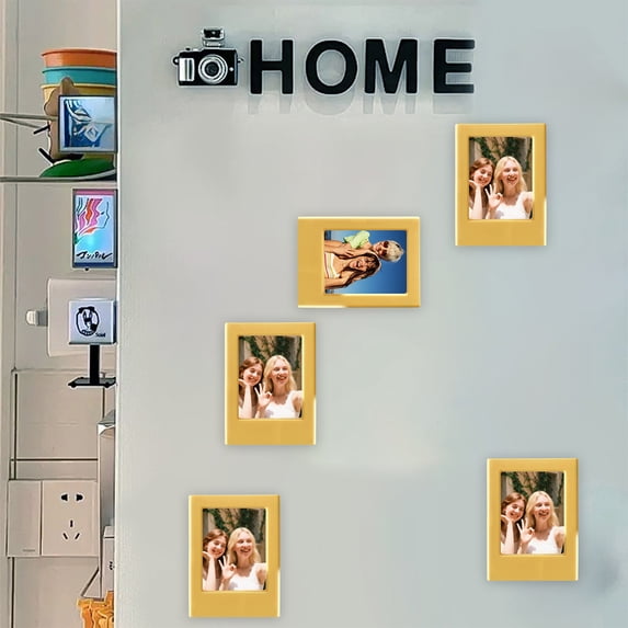 romoty ABS Magnetic Photo Frames. 2.5x3.5 Inch Refrigerator Magnets for Mini Photos, Magnetic Picture Frame Display Stands for Home Office Locker Decor