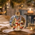 thumbnail image 1 of romoty Light Up Christmas Tree Ball Ornament, 3.15x3.15 Inch Clear LED Bauble with Woodland Reindeer & Gifts for Tree Mantel Decor, 1 of 7