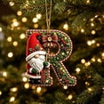 thumbnail image 1 of romoty Personalized Christmas Letter Ornaments, Cute Gnome Kitten Initial Pendants, 2D Flat Acrylic Monogram Tree Car Mirror Decor, 1 of 6