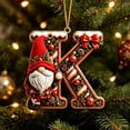 thumbnail image 1 of romoty Personalized Christmas Letter Ornaments, Cute Gnome Kitten Initial Pendants, 2D Flat Acrylic Monogram Tree Car Mirror Decor, 1 of 6