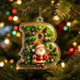thumbnail image 1 of romoty Personalized Initial Christmas Tree Letter Ornaments, Pine Needle Santa Claus Pendants, 2D Flat Acrylic Monogram Xmas Decor, 1 of 6