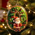 thumbnail image 1 of romoty Personalized Initial Christmas Tree Letter Ornaments, Pine Needle Santa Claus Pendants, 2D Flat Acrylic Monogram Xmas Decor, 1 of 6