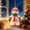 thumbnail image 1 of romoty Personalized Letter E Snowman Christmas Ornament, 3.15 in Acrylic Monogram Initial Knit Snowman Pendant with Cord for Xmas Tree Wreath Mantel Decor Kids Stocking Stuffer Gift, 1 of 7
