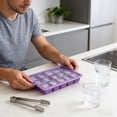 thumbnail image 1 of romoty Premium Food-Grade Silicone Ice Cube Tray with Lid, 15-Cavity Flexible Square Ice Cube Maker Mold, Reusable Easy-Release Ice Tray for Whiskey, Cocktails, Iced Coffee and Baby Food, 1 of 7