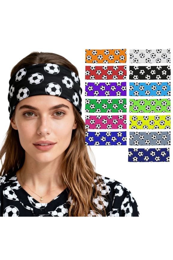 Reusable Soccer Headband 8.6" x 3.1", Stretchy Sports Sweatband for 2026 Global Soccer Celebration, Boys Birthday Party Supplies & Fan Gear