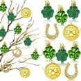 thumbnail image 1 of romoty St. Paddy's Day Lucky Charms 48Pcs, 1.5 Inch Hanging Ornaments & Miniature Tree Charms, Shamrock Bowl Fillers for Irish Pub Party Decor, 1 of 6