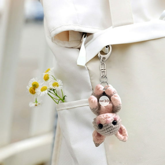 romoty Valentine's Day Cat Rabbit Keychain 2.36" x 1.81" 2D Flat Acrylic Animal Pendant for Bag Accessory Easter and Back to School Decor