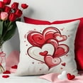 thumbnail image 1 of romoty Valentine's Day Heart Pillowcase 18" x 18" Decorative Cushion Cover Preshrunk Linen Look Throw Pillow Shell Festive Decoration for Sofa Bed and Anniversary Gift, 1 of 4