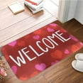 thumbnail image 1 of romoty Valentine's Day Welcome Doormat 24" x 16" Entryway Rug Indoor Outdoor Floor Mat Festive Decoration for Front Door Kitchen Bathroom and Romantic Home Decor Heart Rug, 1 of 7