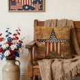 thumbnail image 1 of romoty Vintage 18"x18" Patriotic Independence Day Pillow Covers, Rustic American Flag Square Throw Pillow Case, Home Sofa Couch Farmhouse Decor for 4th of July, 1 of 6