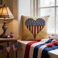 thumbnail image 1 of romoty Vintage 18"x18" Patriotic Independence Day Pillow Covers, Rustic American Flag Square Throw Pillow Case, Home Sofa Couch Farmhouse Decor for 4th of July, 1 of 6