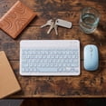 thumbnail image 1 of romoty Wireless Keyboard and Mouse Combo 9.6x5.9 Inch Sky Blue Slim Rechargeable Quiet Keyboard Mouse Set for Tablet Laptop Smartphone, 1 of 6
