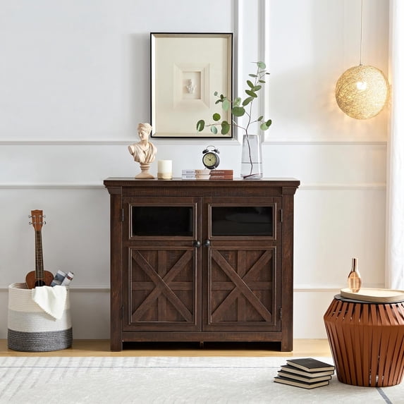 roomfitters 2 Doors Cabinet Large Buffet Sideboard Cabinet Bar Wine Cabinet for Entryway Living Room Buffet Cabinet Table Coffee Bar Wine Bar Storage Cabinet for Dining Room Espresso