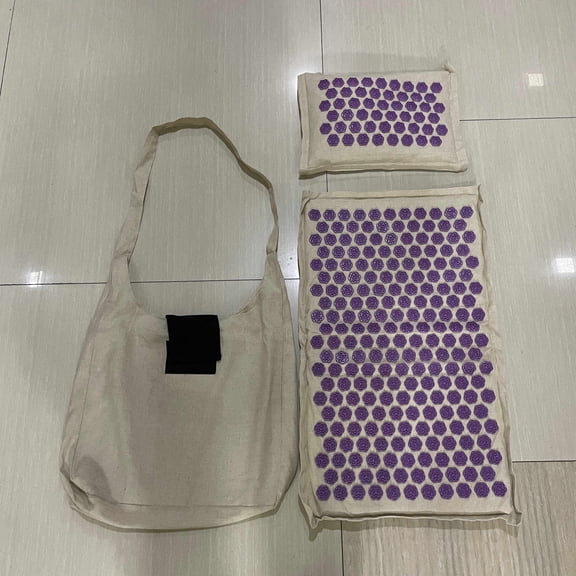 rootrising Acupressure mats,Natural Eco Linen & Coconut Fiber Filling,for Back/Neck Pain Relief, Sciatic, Headache and Muscle Relaxation, Comes with Carrying Bag