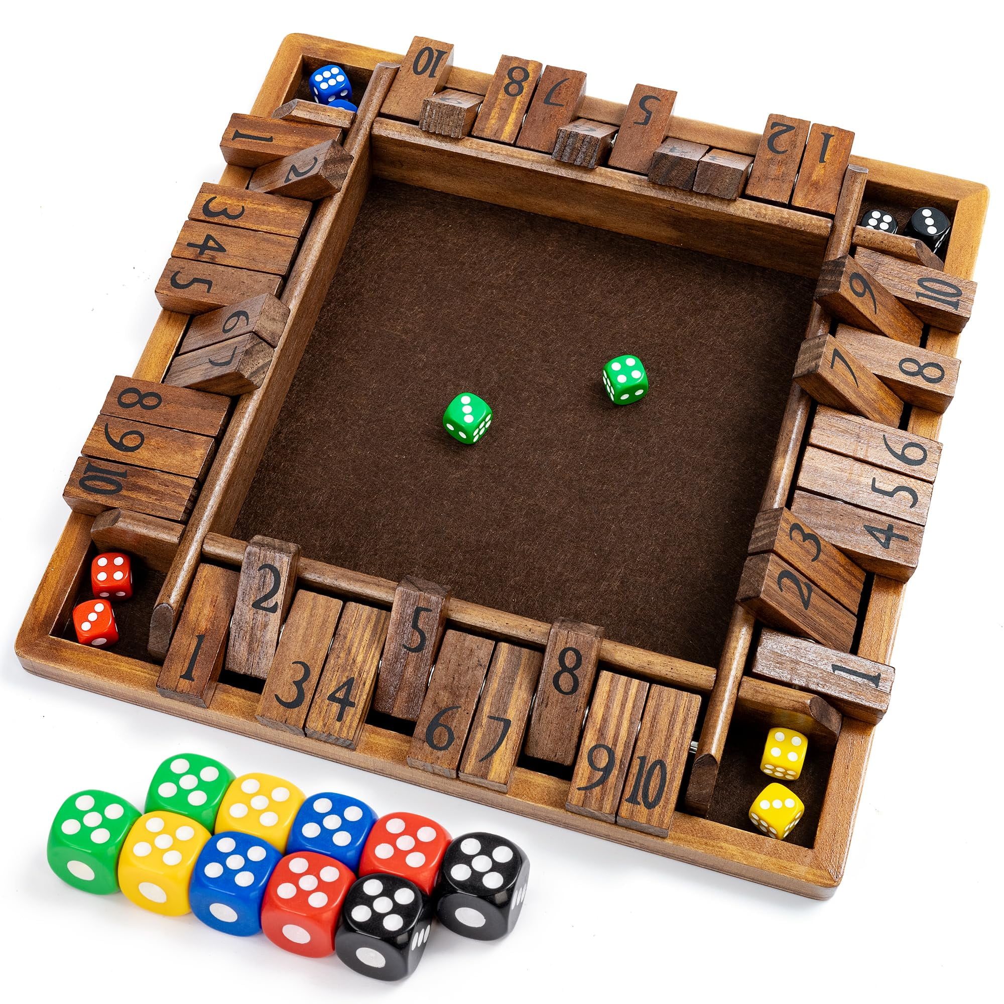ropoda 12 Inches 4-Way MMF7 Shut The Box Dice Board Game (2-4 Players ...