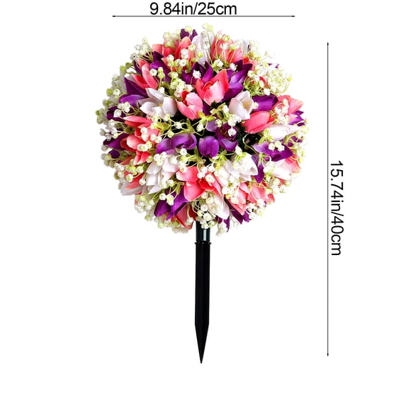 Rose Ball Tree Rose Ball Tree Artificial Plant Fake Tree Simulation Flower Decoration forIndoor Decor Home Office No Maintenance Realistic Look Color Lifelike Plastic Artificial Plant