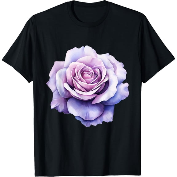 rose flower floral purple pink T-Shirt100% cotton