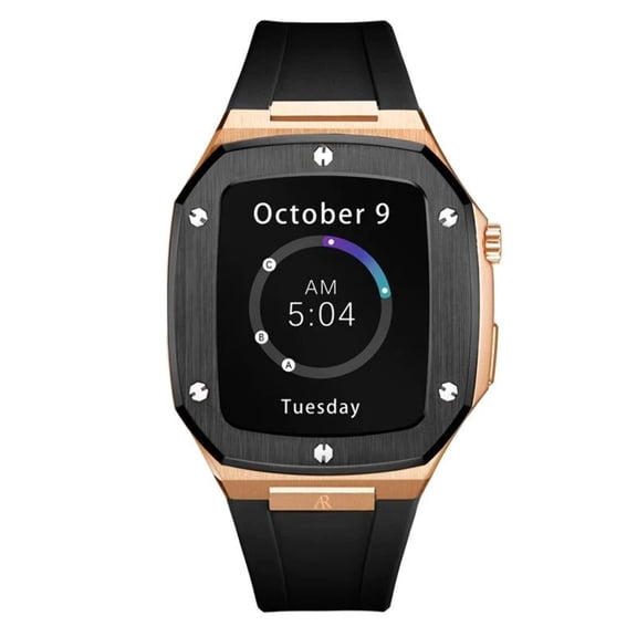 rosegold/black rubber smartwatch case