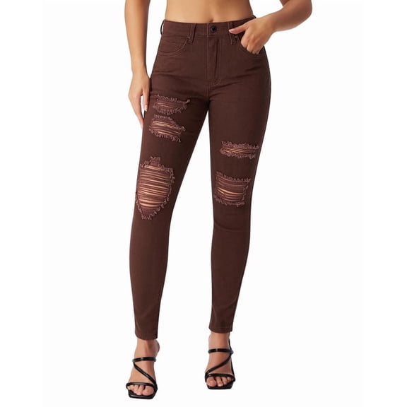 roswear Skinny Jeans for Women Ripped Stretchy, 29.92" Inseam, Size 4-20