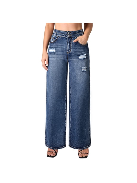 Stretchy Loose Jeans for Women, Size 4-18
