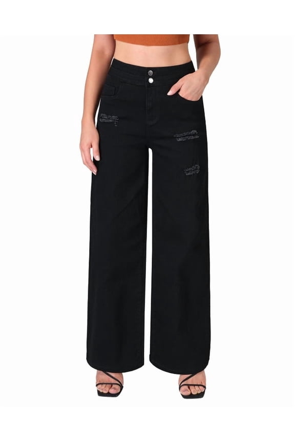 Stretchy Loose Jeans for Women Wide Leg, 30.5" Inseam, Size 4-16
