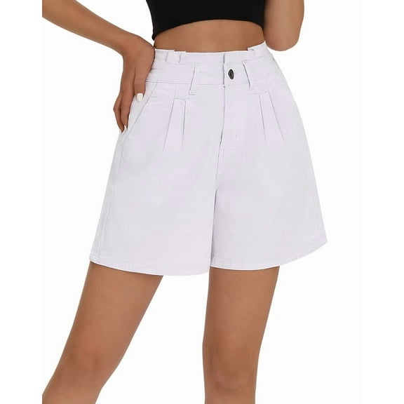 roswear Women’s Baggy Denim Shorts High Waisted Stretchy Wide Leg Jean Shorts