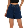 thumbnail image 1 of roswear Women’s Baggy Denim Shorts High Waisted Stretchy Wide Leg Jean Shorts, 1 of 1