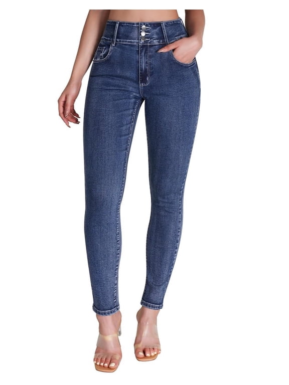 Women's High Waisted Stretchy Skinny Jeans, 28.5" Inseam, Size 4-22