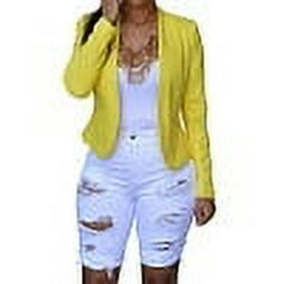 roswear Women's Ripped Denim Mid Rise Stretchy Bermuda Shorts Jeans White X-Large