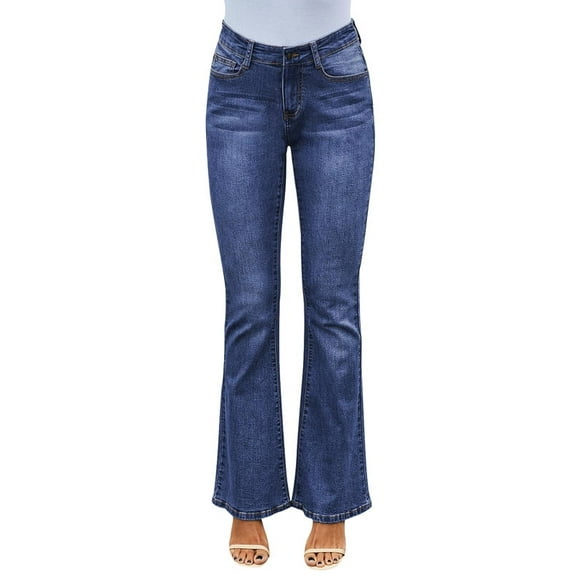 roswear Women's Stretchy Flare Jeans Bootcut, 30.3" Inseam, Size 4-16