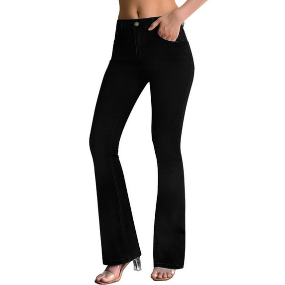 roswear Women's Stretchy Flare Jeans Bootcut, 30.3" Inseam, Size 4-16