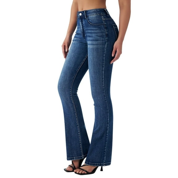 roswear Women's Stretchy Flare Jeans Bootcut, 30.3" Inseam, Size 4-16