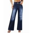 thumbnail image 1 of roswear Women's Wide Leg High Waisted Jeans Stretchy Trendy Denim Jeans, 1 of 6
