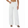 thumbnail image 1 of roswear Women's Wide Leg Jeans Stretchy Boyfriend Style, 30" Inseam, Size 4-16, 1 of 5