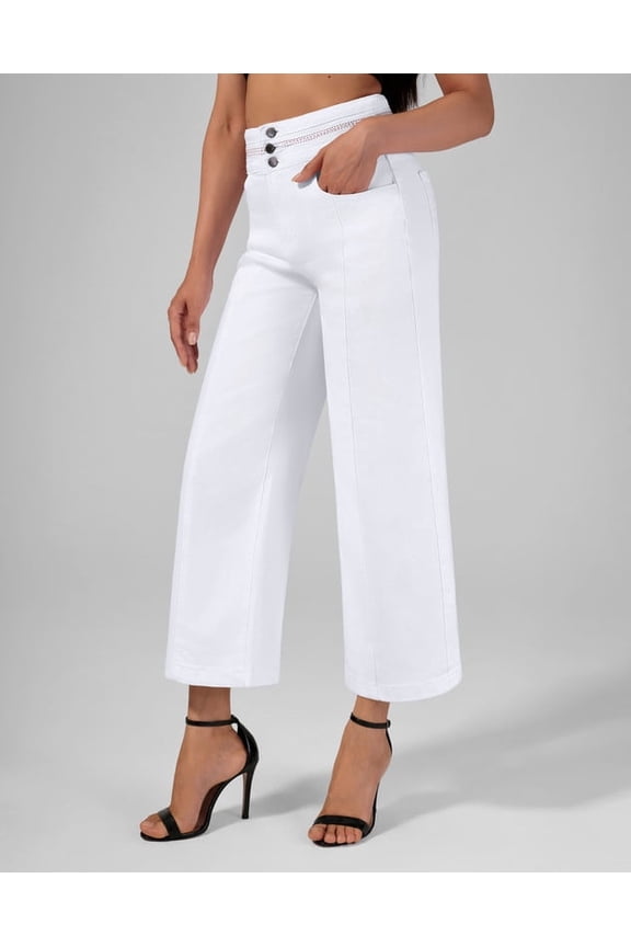 Women's Wide Leg Petite Jeans Stretchy, 26.4" Inseam, Size 4-16