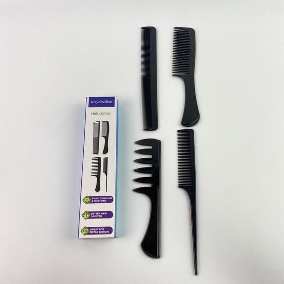 rosydoedian Hair combs, Wide Tooth Combs Rat Tail Fine Tooth Hair Comb, Barber Styling Curly Parting Combs Set for Men and Women, Braiding Cutting Combs