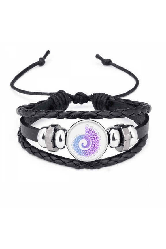 rotating spiral cycle bubbles bracelet braided leather woven wristband