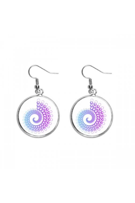 rotating spiral cycle bubbles ear dangle silver drop ear jewelry woman