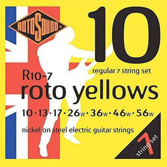 rotosound r10-7 nickel regular 7 string electric guitar strings (10 13 17 26 36 46 56)