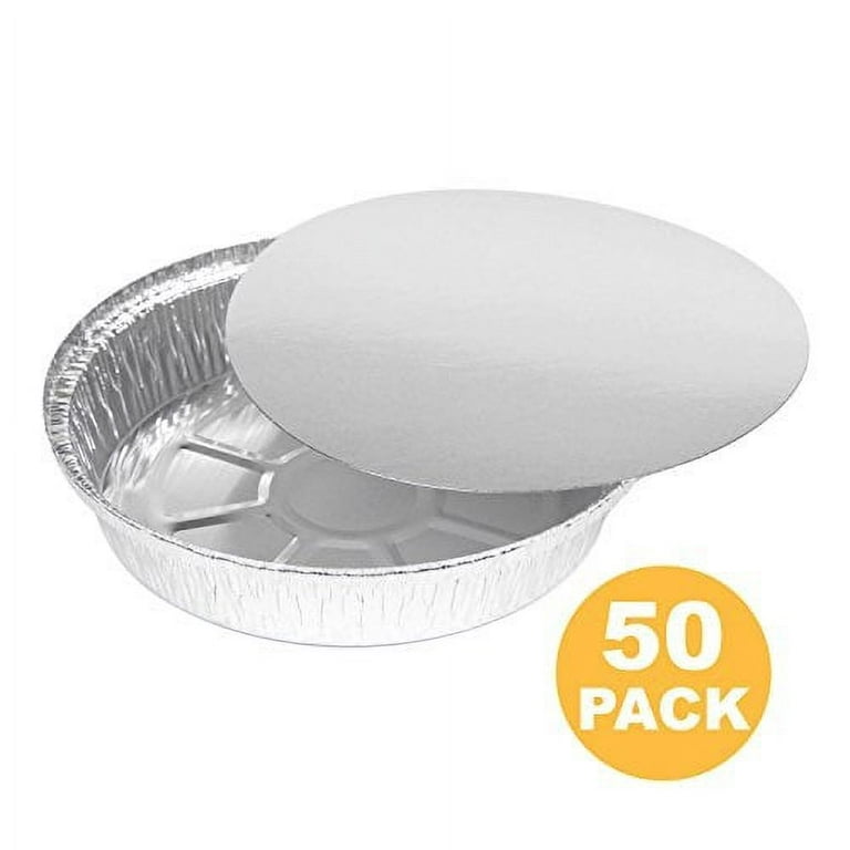 8 Round Aluminum Foil Take-Out Pans, Disposable Food Tin Containers –  EcoQuality Store