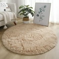 thumbnail image 1 of round Carpet, Bedside Rug, Guest Room Mat, 39.5 Inch Diameter, for Bedroom, Hall, and Yoga Floor, Camel Color, by FAJHHA, 1 of 7