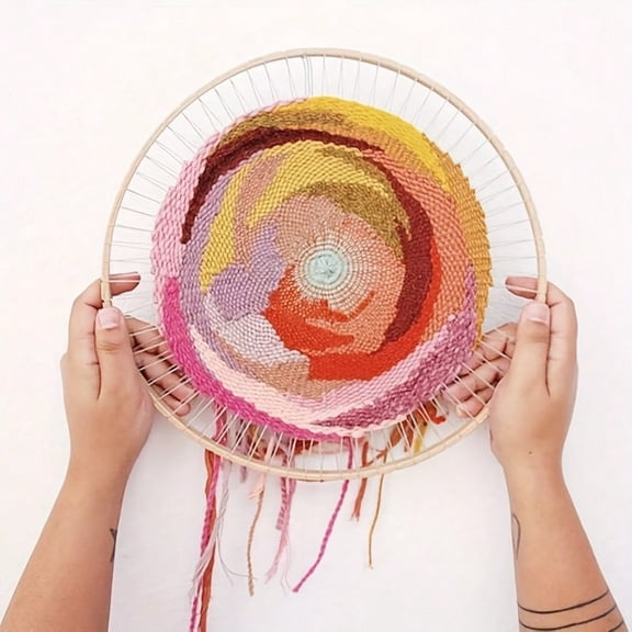 round circular weaving loom,Hand Operated Knitting Board with Knitting Needle and Hook for Adult DIY Crafts