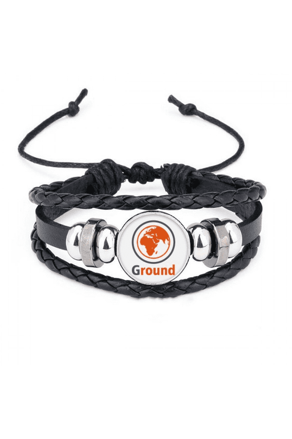 round earth afground bracelet braided leather woven wristband
