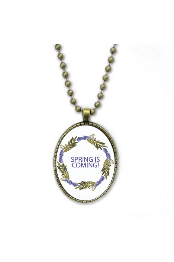 round garland blue flower necklace vintage chain bead pendant jewelry collection
