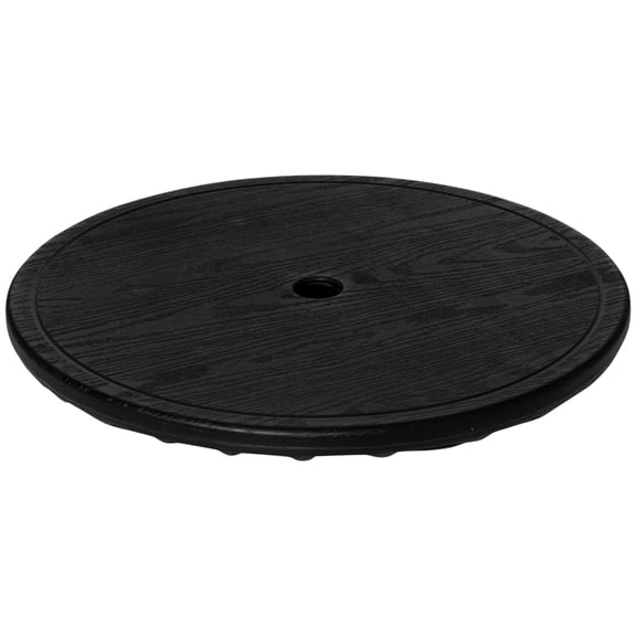 round poolside umbrella table tray for patio, easy install black HDPE
