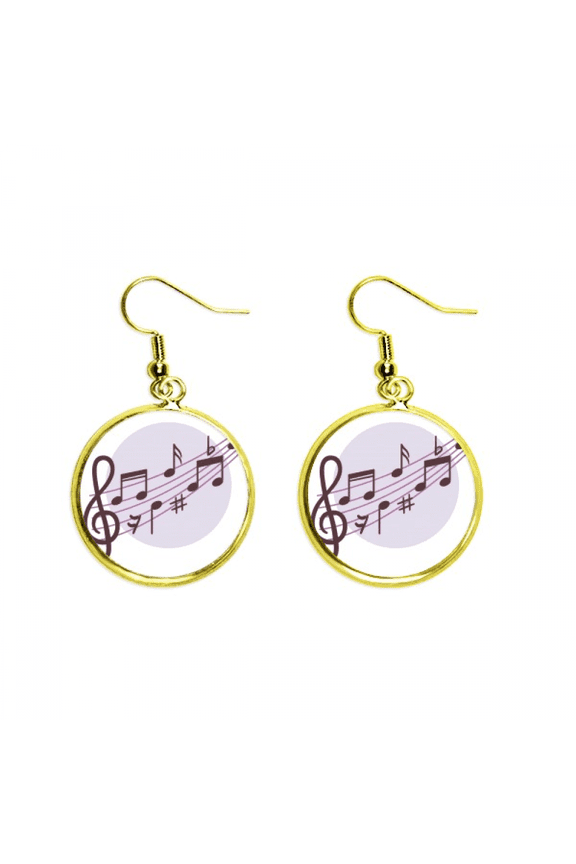 round-shaped flappg music notes earring dangle en drop earring jewelry woman