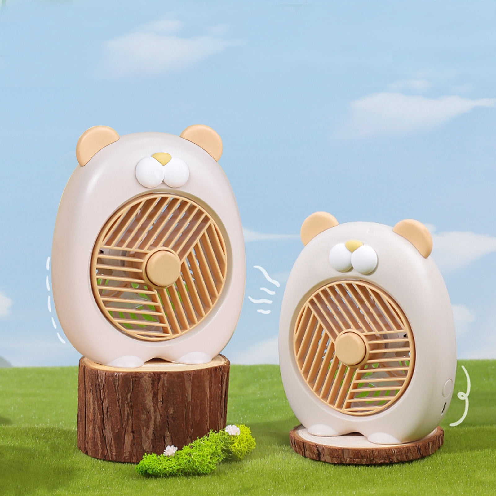 rourlinge Moe Pie Spinning Music Small Desktop Fan Office Desktop Fan Mute High Wind Power Students Mini Usb Electric Fan halloween gifts desk fan usb deals of the day clearance