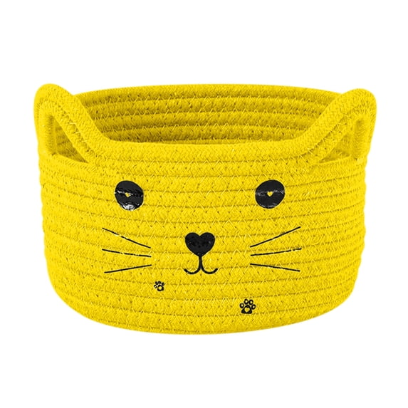 rourlinge Rattan Cotton Fabric Storage Basket Student Dormitory Desktop Storage Box Storage Basket halloween gifts gifts for women gifts for men
